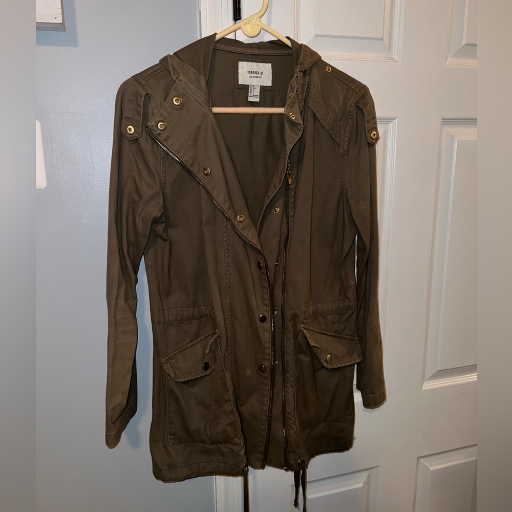 Forever 21 Cargo Army Green Jacket